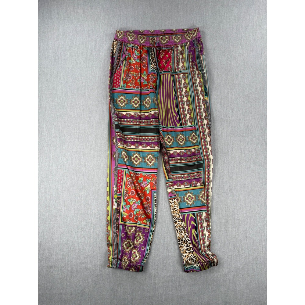 Johnny Was Patch Presley Jogger Mixed Print Pants Silk Multicolor C60221B-7